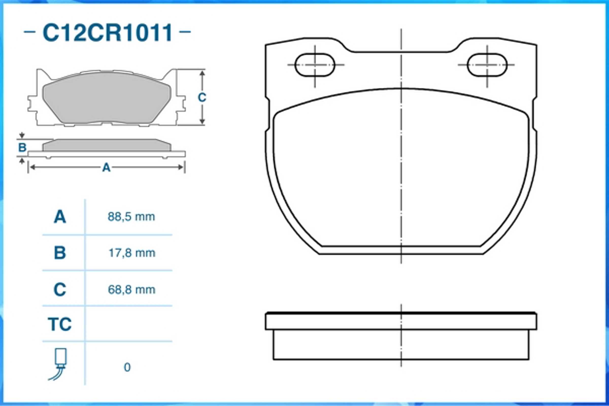 C12CR1011 CWORKS Колодки тормозные