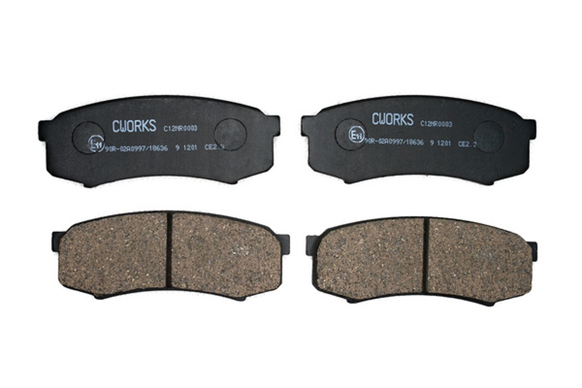 Тормозные колодки задние дисковые (безасбестовые) CWORKS C12NR0003