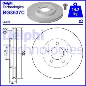 тормозные диски DELPHI BG3537C