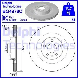 Bg4978c диск тормозной DELPHI BG4978C