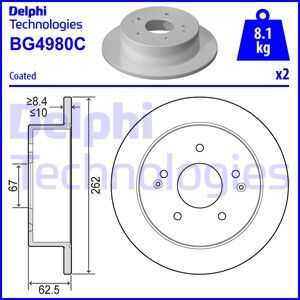 Диск тормозной DELPHI BG4980C