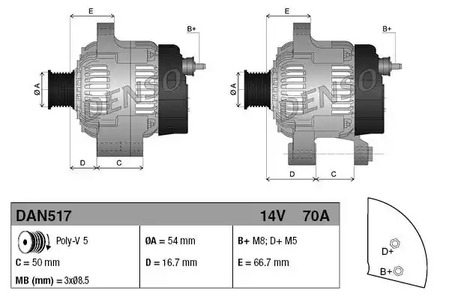 Генератор DENSO DAN517