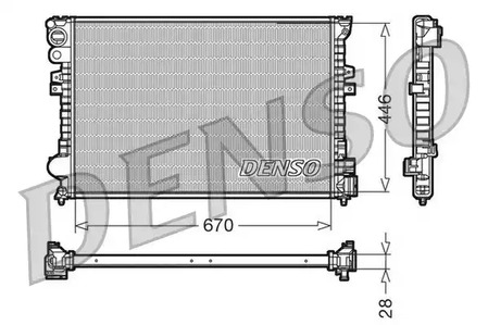 Радиатор, охлаждение двигателя DENSO DRM07050