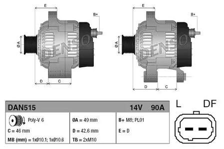 Генератор DENSO DAN515