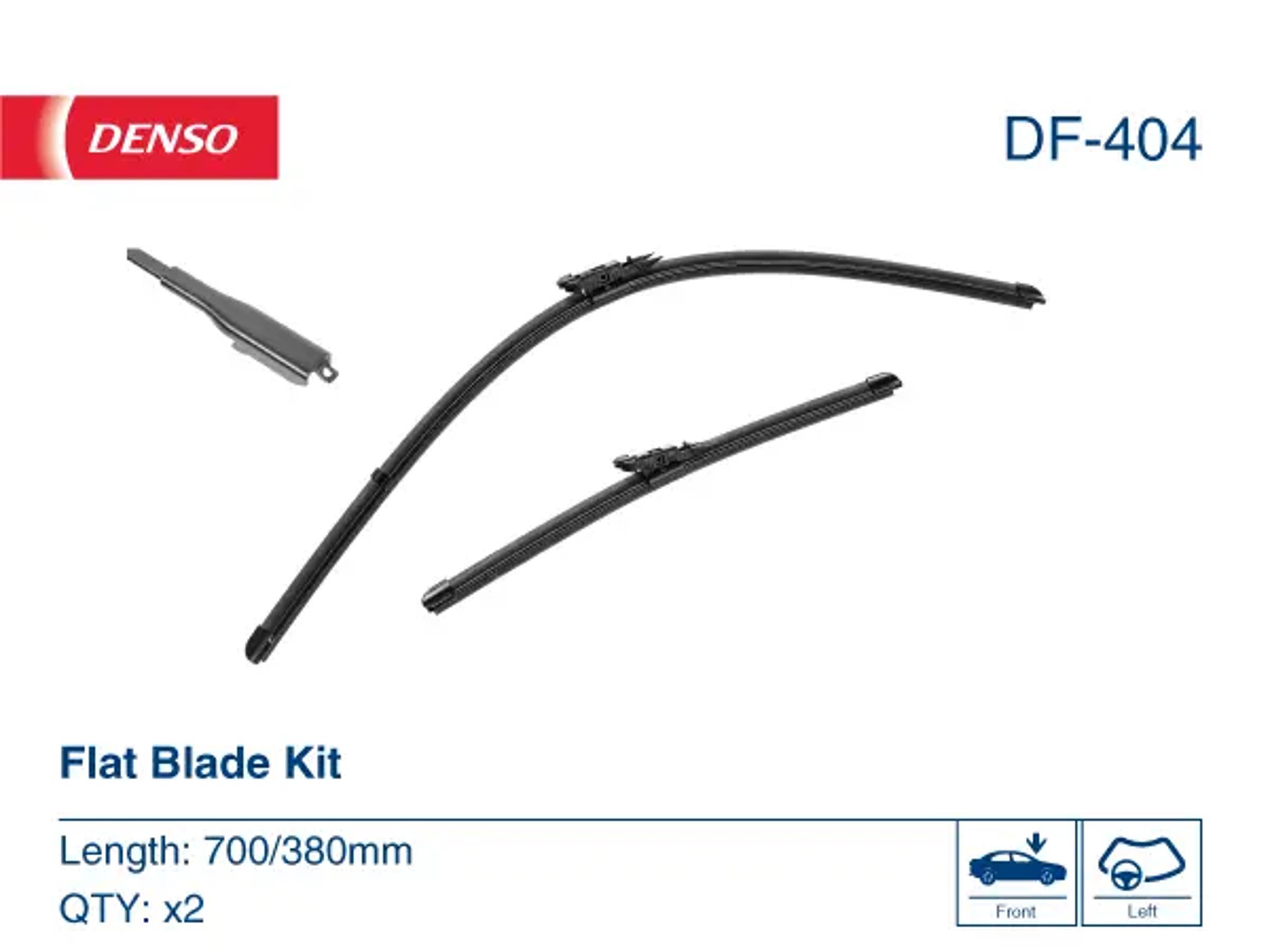 Комплект щёток стеклоочистителя (бескаркасные) DENSO DF-404