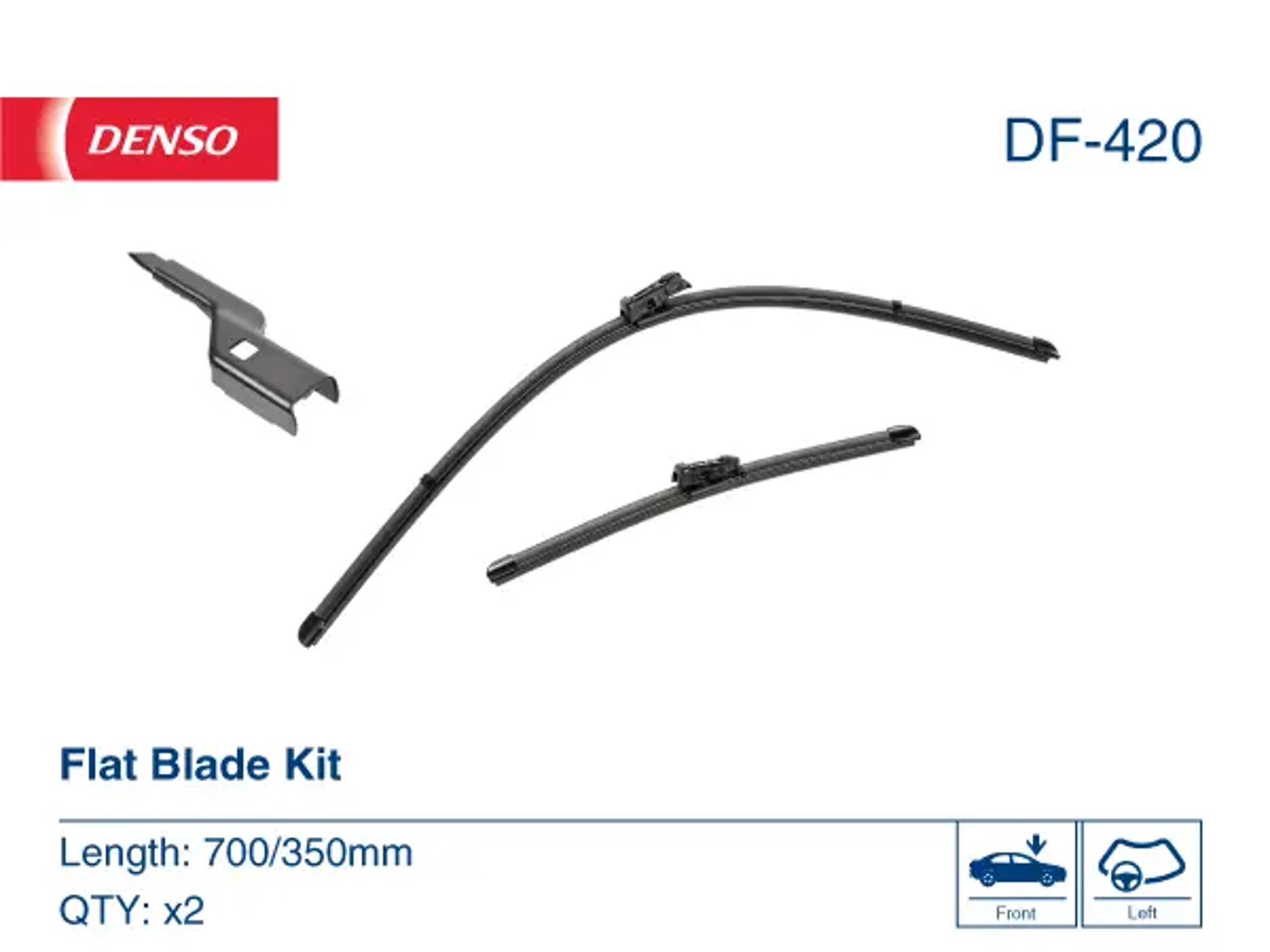Комплект щёток стеклоочистителя (бескаркасные) DENSO DF-420