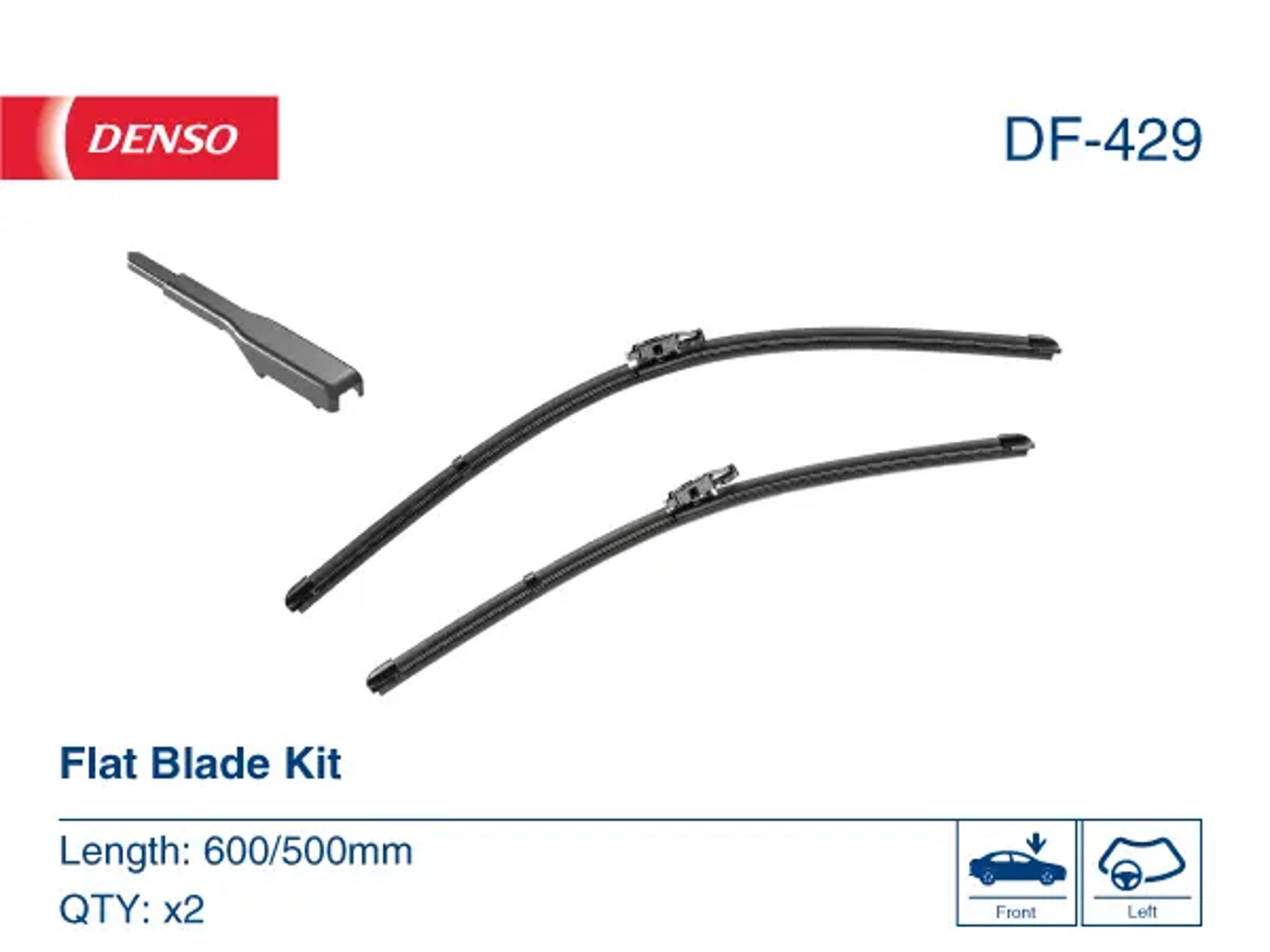 Комплект щёток стеклоочистителя (бескаркасные) DENSO DF-429