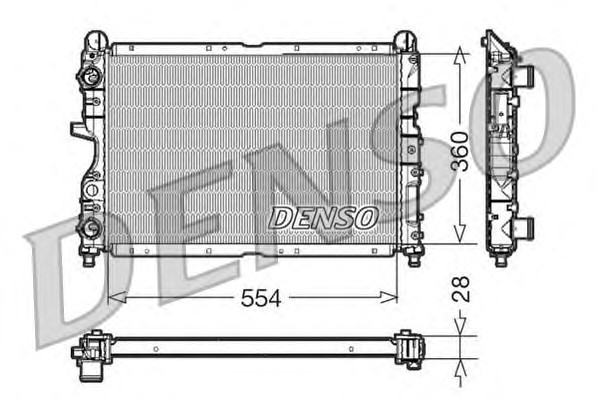 Радиатор охлаждение двигателя DENSO DRM01003