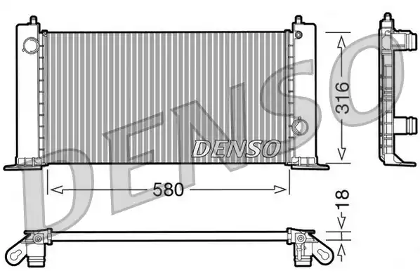 Радиатор охлаждения двигателя DENSO DRM09120