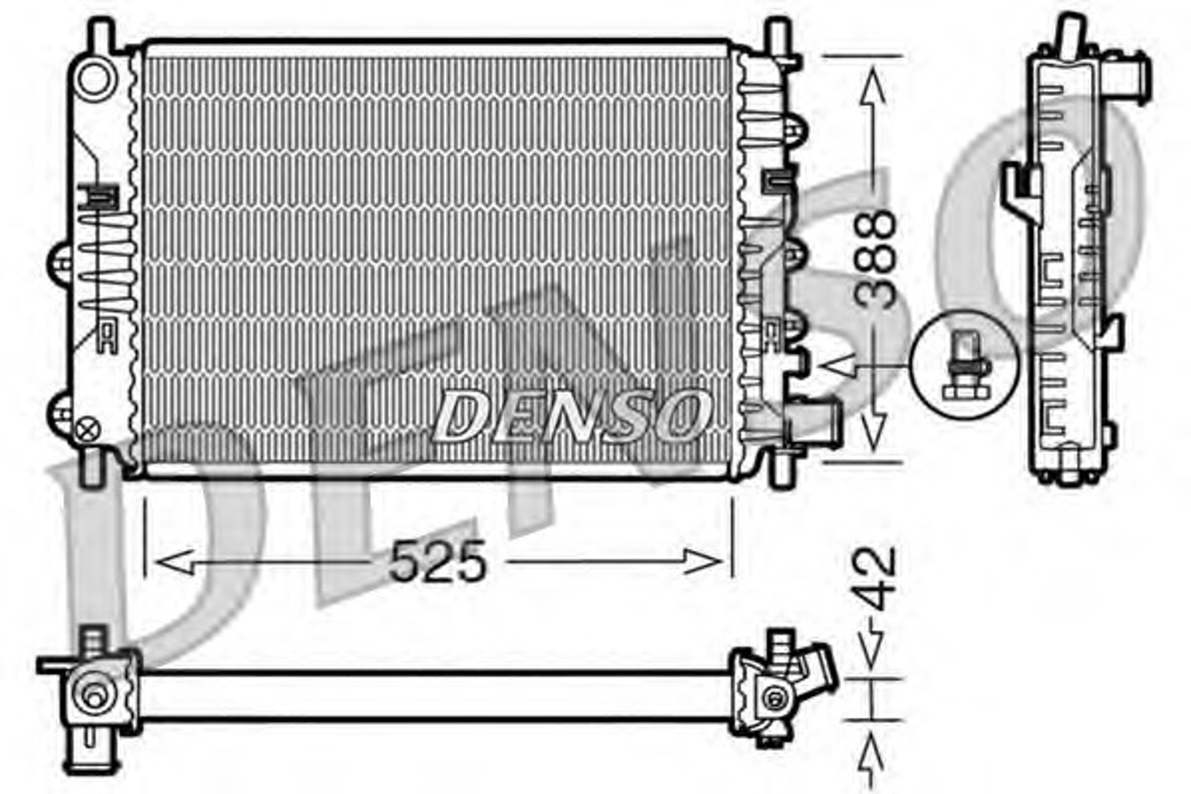 Радиатор системы охлаждения DENSO DRM10026