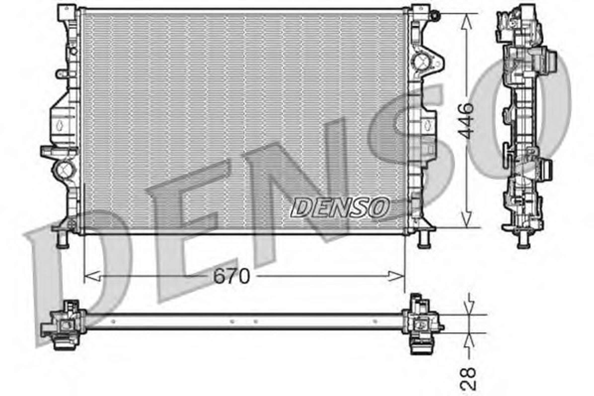 Радиатор системы охлаждения DENSO DRM10088
