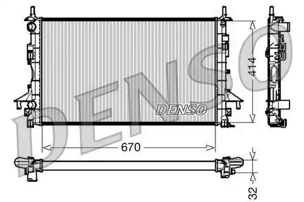 Радиатор охлаждения двигателя DENSO DRM23084