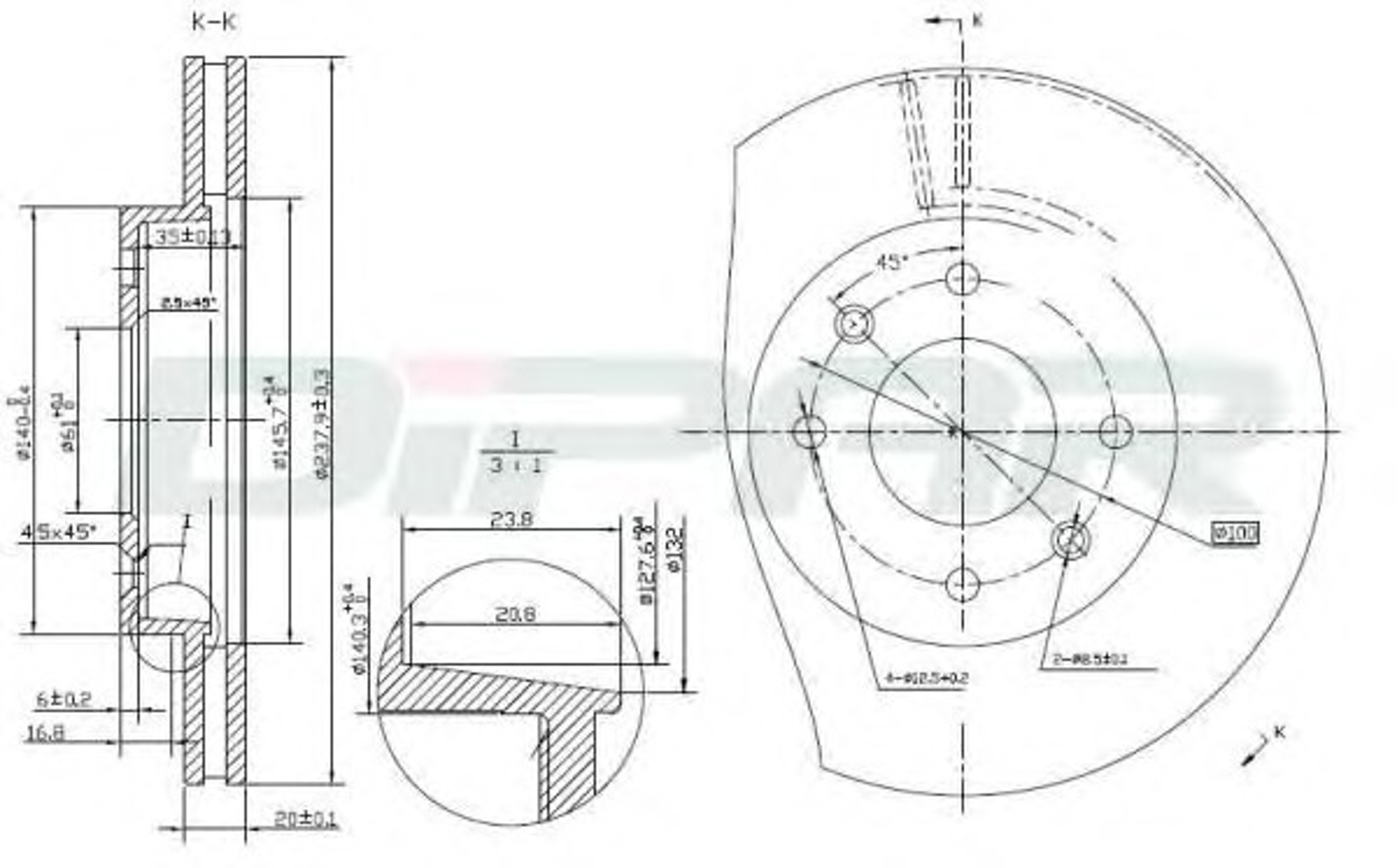 DFD1004 DITAS Диск тормозной