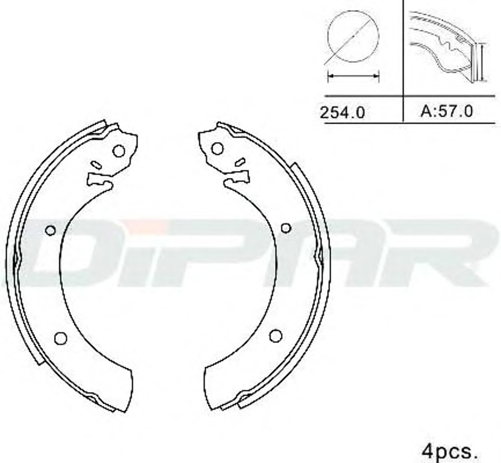 DPB1011 DITAS Колодки тормозные барабанные