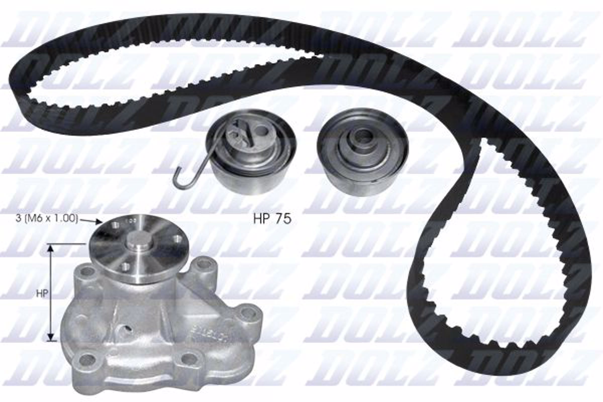 Комплект грм с водяным насосом DOLZ KD137