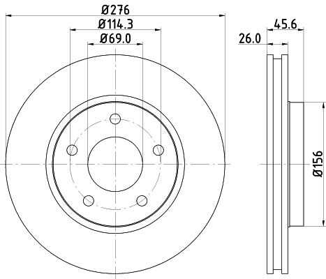 Диск тормозной DON PCD12162