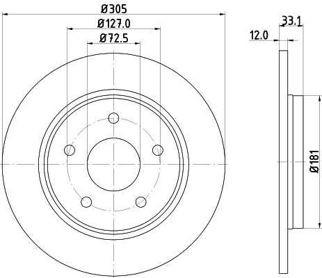 Диск тормозной DON PCD12542