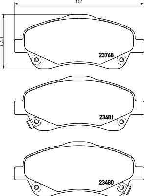 Комплект колодок для дисковых тормозов DON PCP1077