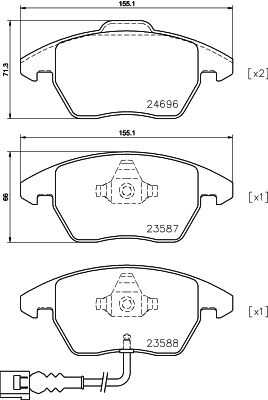 Комплект колодок для дисковых тормозов DON PCP1095
