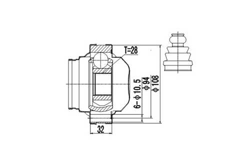 Комплект шруса внутренний DYNAMATRIX-KOREA DCV661002