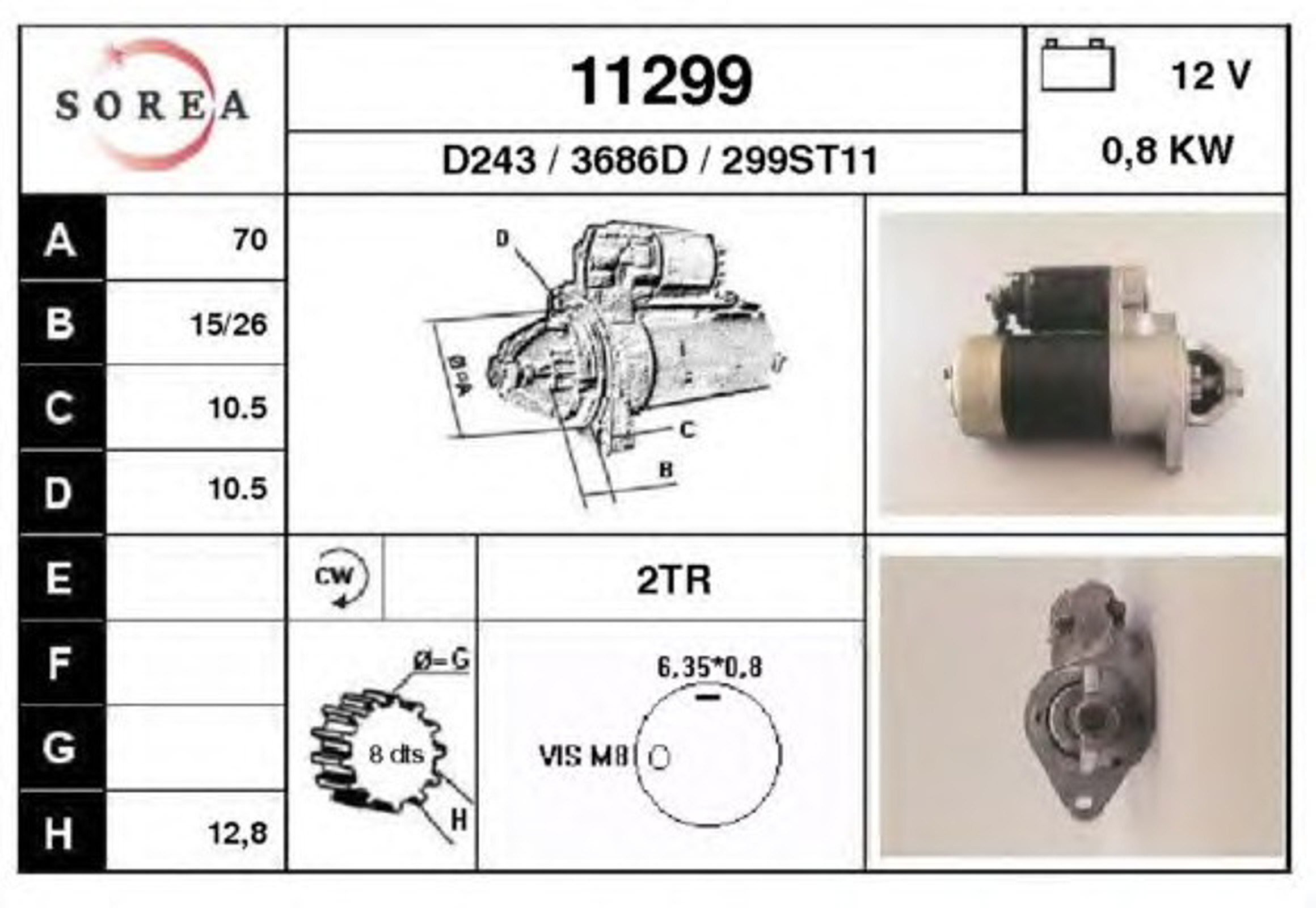 Стартер EAI 11299
