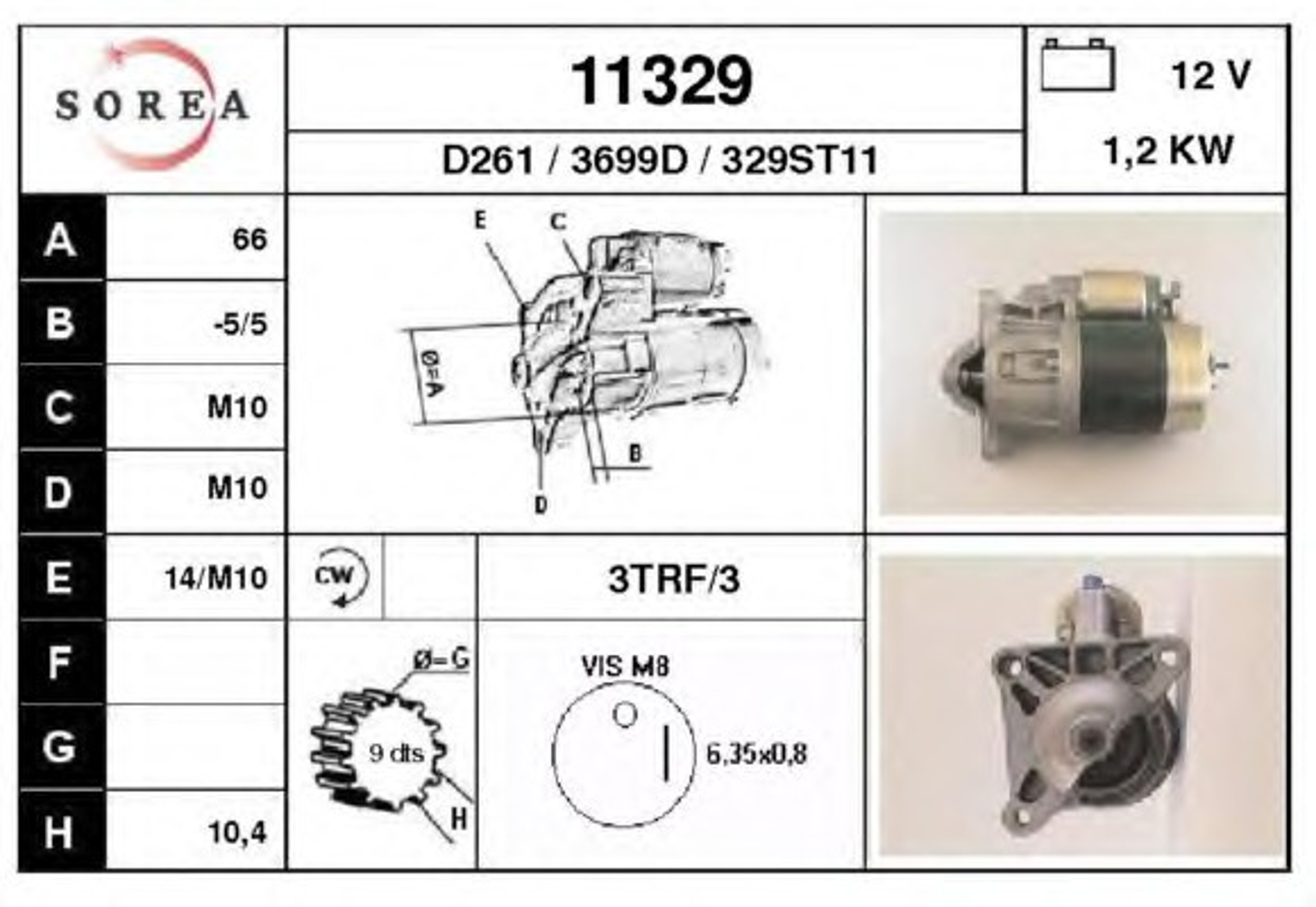 Стартер EAI 11329