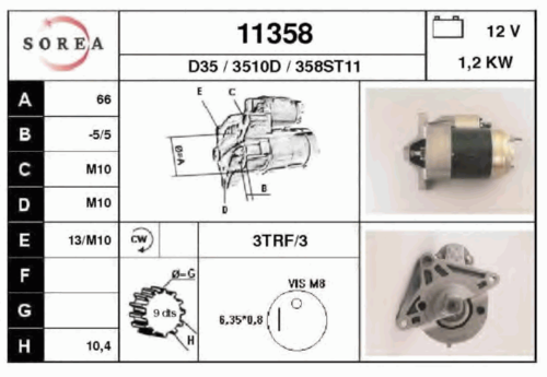 стартер EAI 11358