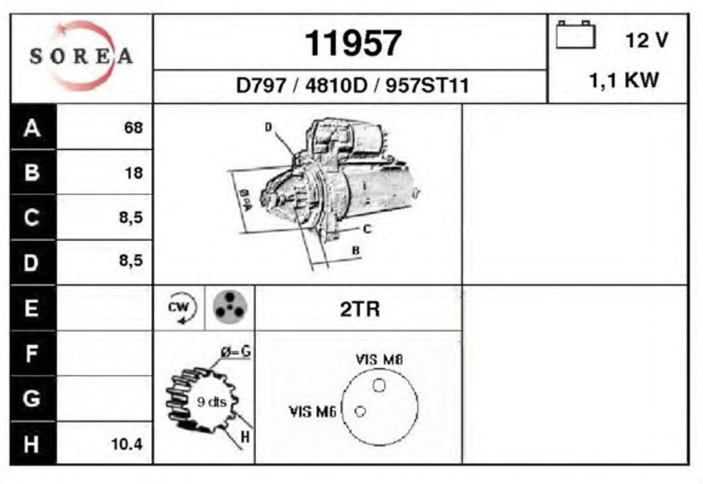 Стартер EAI 11957