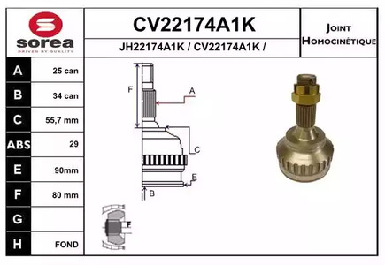 CV22174A1K EAI ШРУС