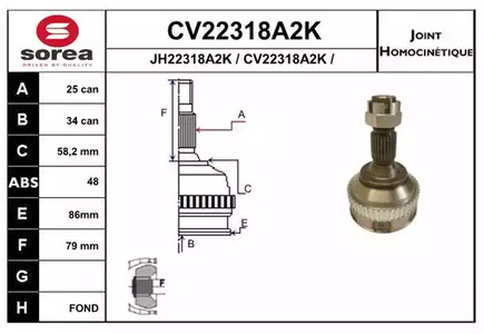 Шрус EAI CV22318A2K