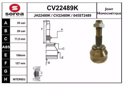 CV22489K EAI Шарнирный комплект, приводной вал