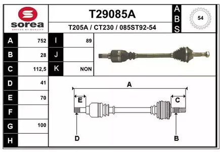 T29085A EAI Полуось