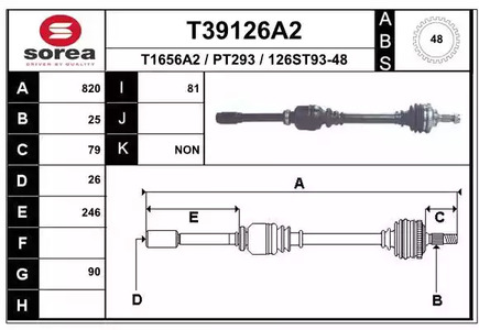 Полуось EAI T39126A2
