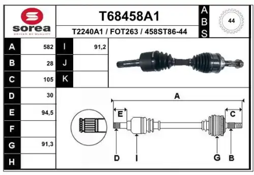 Полуось EAI T68458A1