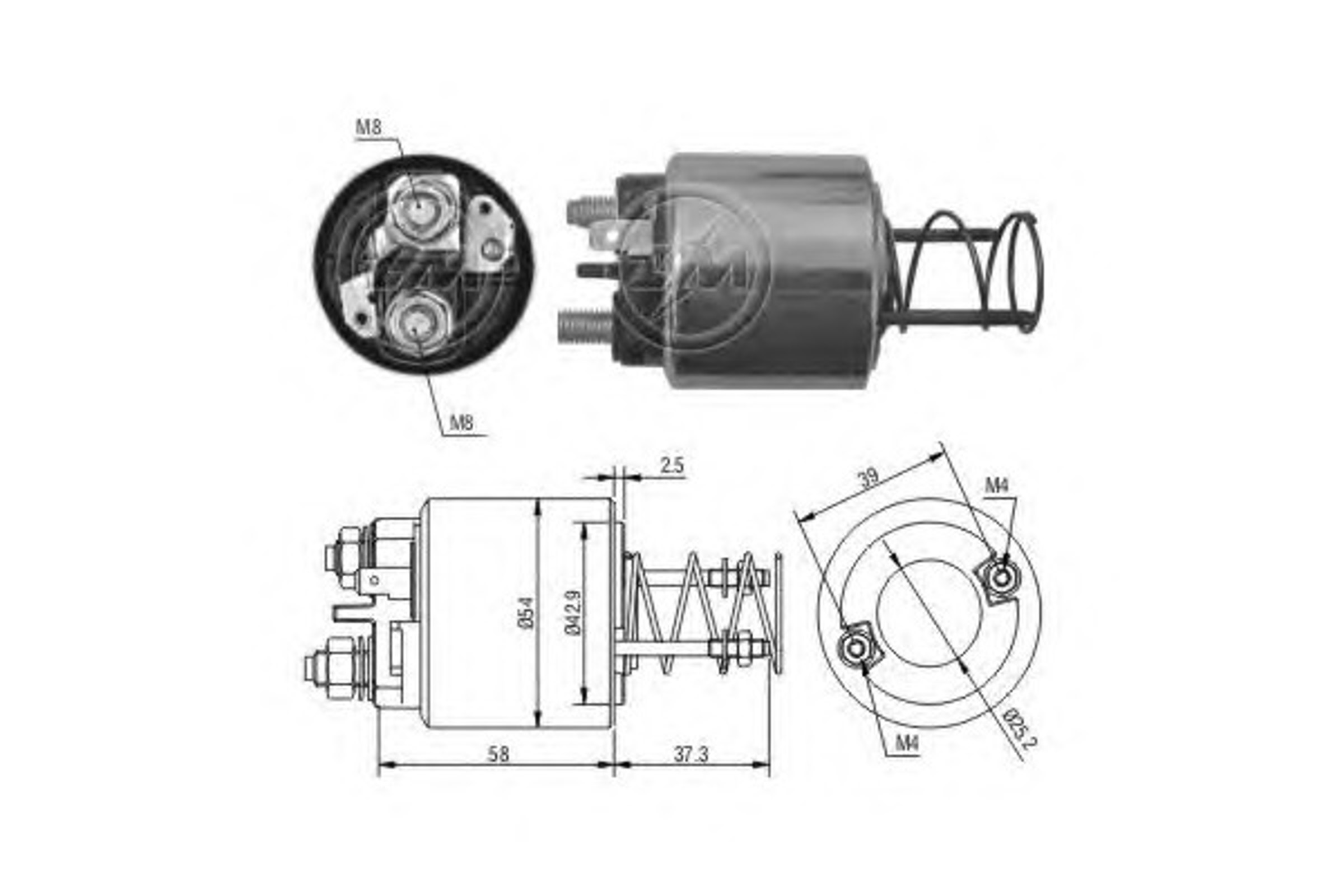 Тяговое реле стартер ERA ZM1594