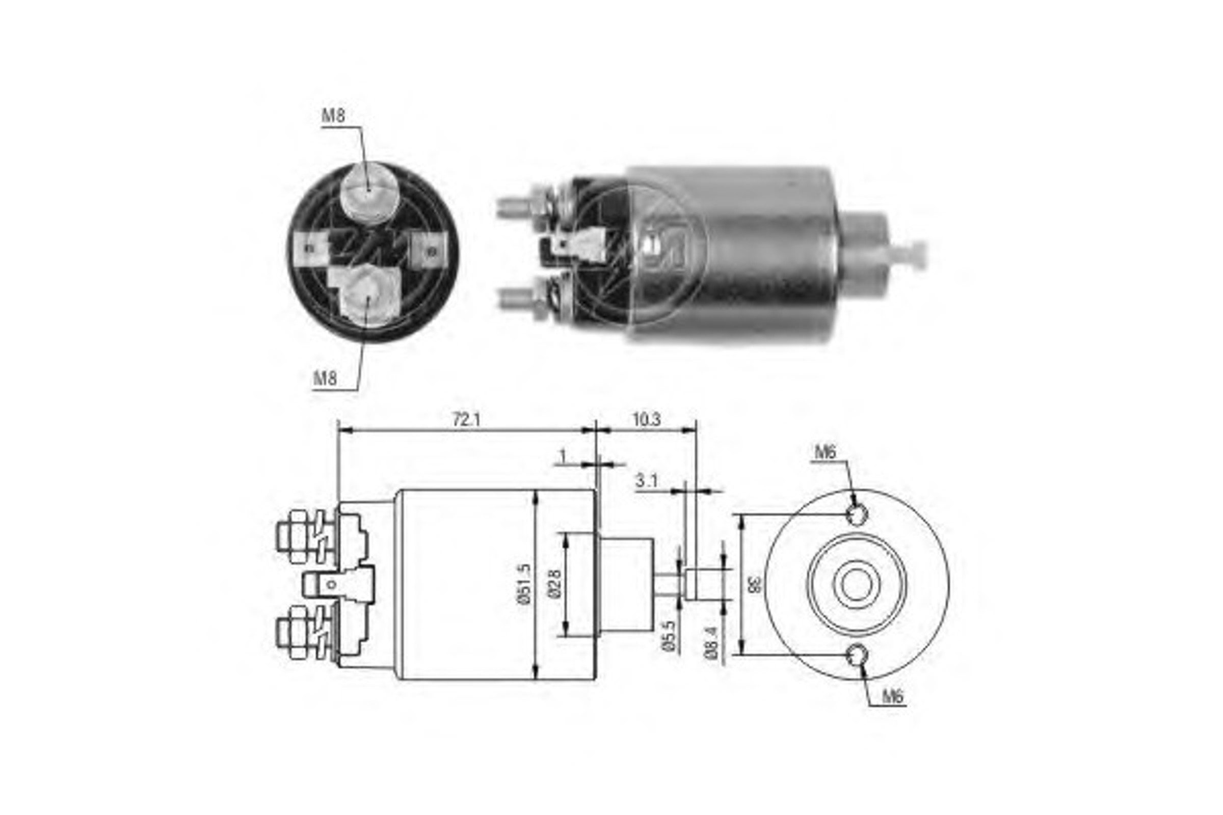 Тяговое реле стартер ERA ZM1698