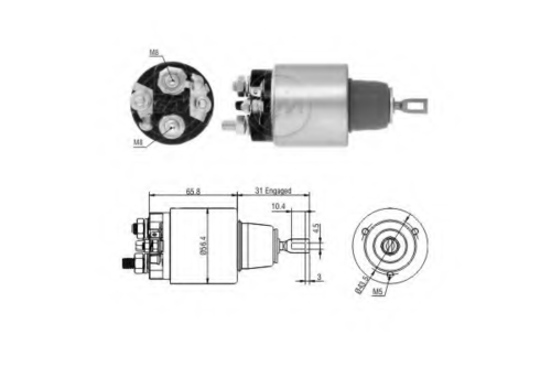 Реле втягивающее bmw e34 535/730 e38/x5 4.4 00- ERA ZM2475