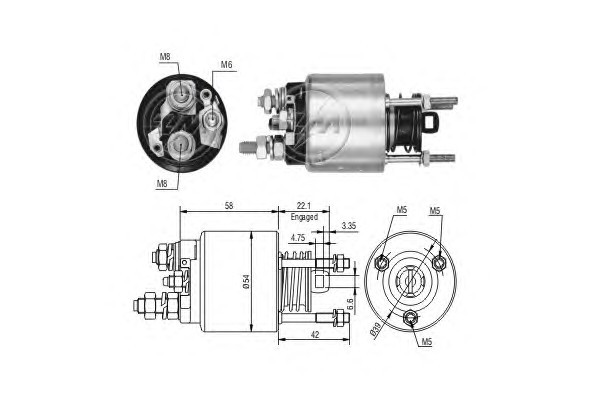 Тяговое реле стартер ERA ZM3595
