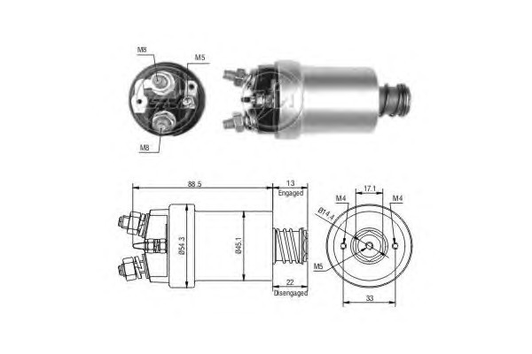 Привод с механизмом свободного хода стартер ERA ZN1561