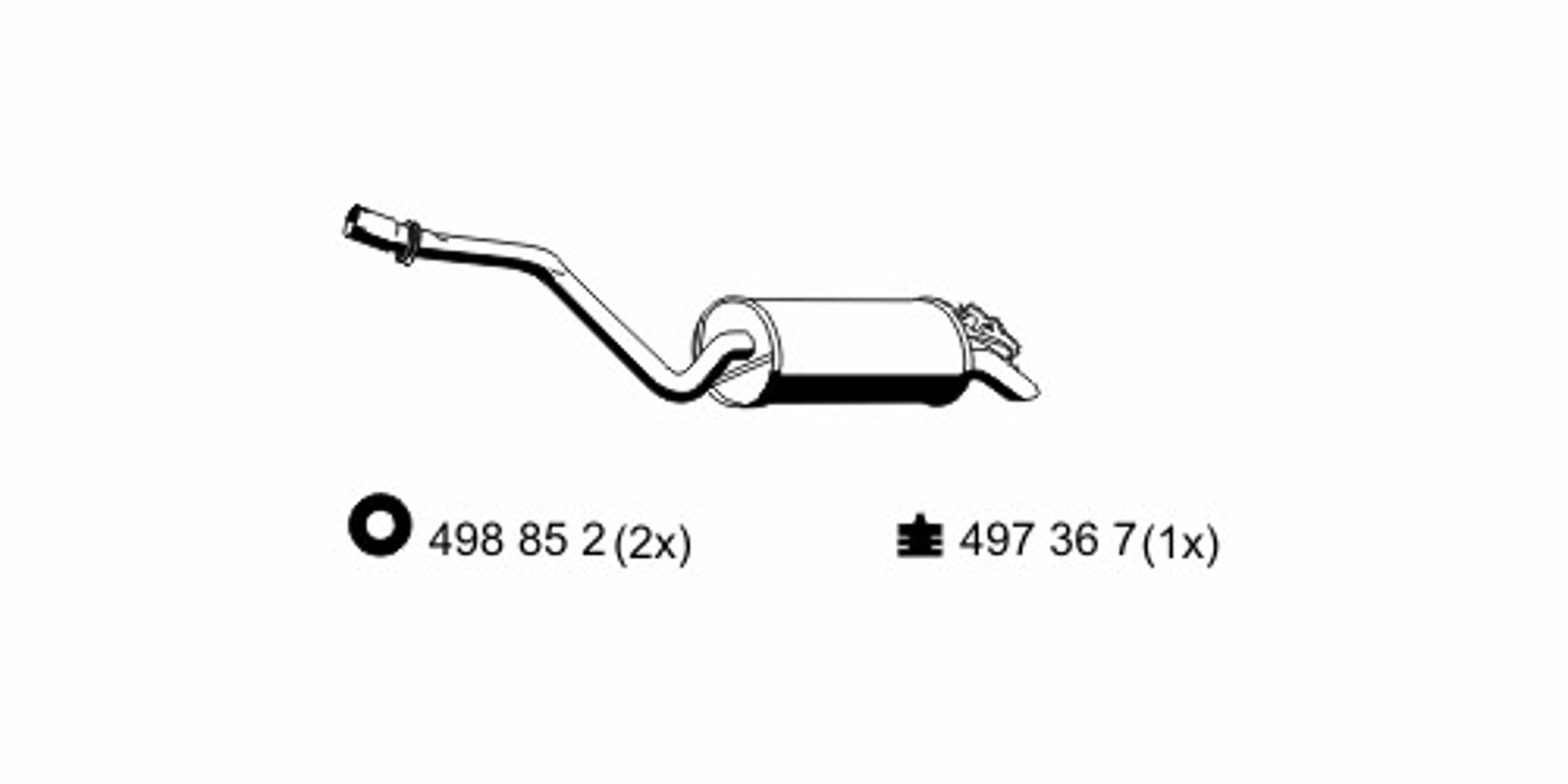 Глушитель выхлопных газов конечный ERNST 353373