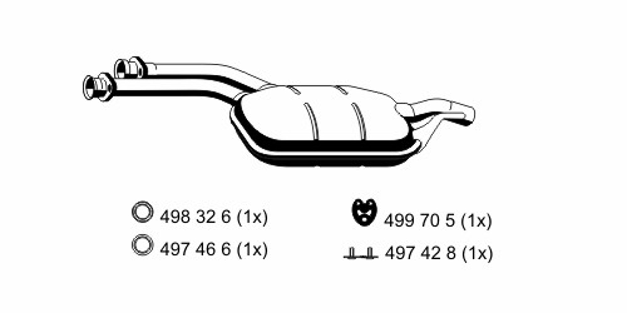 Средний глушитель выхлопных газов ERNST 374095