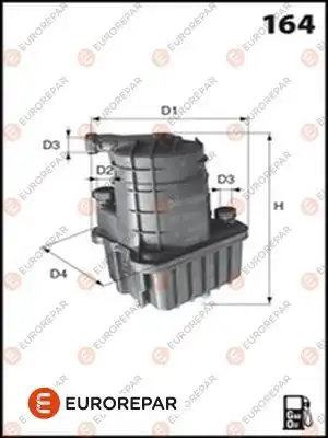 16 162 150 80 фильтр топливный renault clio/modus 1.5d 04 EUROREPAR 16 162 150 80