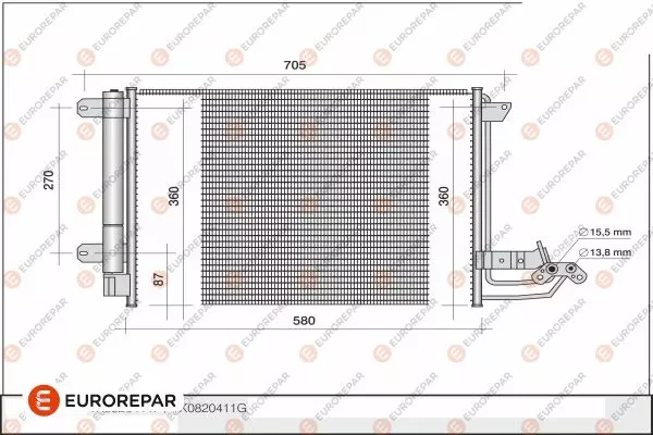 Конденсатор кондиционера EUROREPAR 1609634880