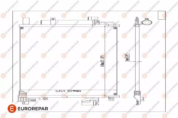 1610162080 EUROREPAR Радиатор кондиционера