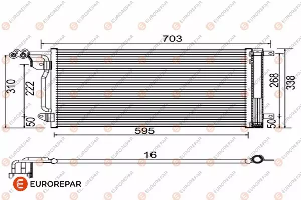 РАДИАТОР КОНДИЦИОНЕРА EUROREPAR 1618099680