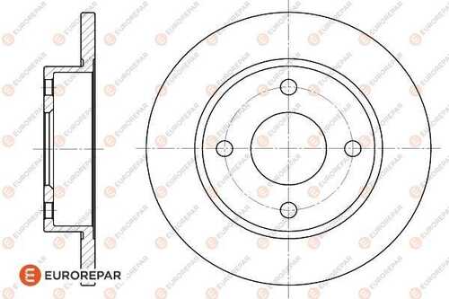 Диск тормозной ford fiesta iii (gfj) 1.8d 89 rear EUROREPAR 1618867480