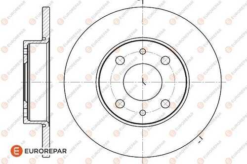 1618870080 EUROREPAR Диск тормозной ALFA ROMEO 155 (167) 1.6 16V T.S. (167.A6A) 1992>, rear