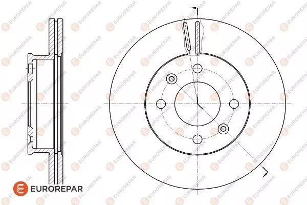Диск тормозной EUROREPAR 1622813480