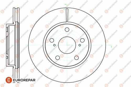 Диск тормозной toyota auris (e15) 1.33 dual-vvti (nre150) 2006 EUROREPAR 1642778780