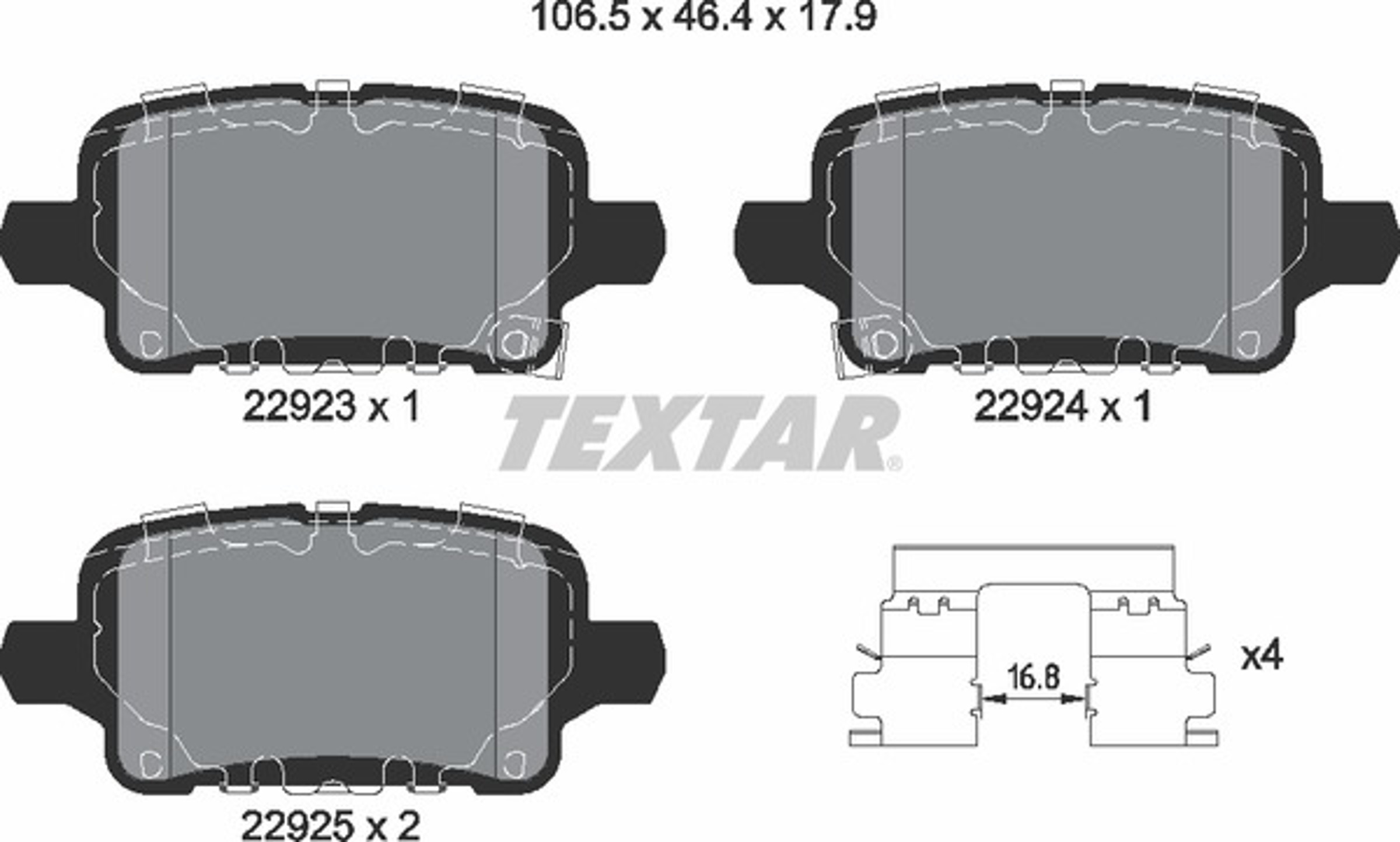 Колодки тормозные TEXTAR 2292301